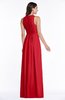 ColsBM Bonnie Red Traditional V-neck Zip up Chiffon Floor Length Ruching Plus Size Bridesmaid Dresses