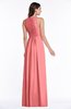ColsBM Bonnie Shell Pink Traditional V-neck Zip up Chiffon Floor Length Ruching Plus Size Bridesmaid Dresses