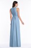 ColsBM Bonnie Sky Blue Traditional V-neck Zip up Chiffon Floor Length Ruching Plus Size Bridesmaid Dresses
