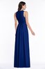 ColsBM Bonnie Sodalite Blue Traditional V-neck Zip up Chiffon Floor Length Ruching Plus Size Bridesmaid Dresses