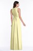 ColsBM Bonnie Soft Yellow Traditional V-neck Zip up Chiffon Floor Length Ruching Plus Size Bridesmaid Dresses