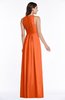 ColsBM Bonnie Tangerine Traditional V-neck Zip up Chiffon Floor Length Ruching Plus Size Bridesmaid Dresses
