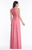 ColsBM Bonnie Watermelon Traditional V-neck Zip up Chiffon Floor Length Ruching Plus Size Bridesmaid Dresses
