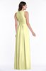 ColsBM Bonnie Wax Yellow Traditional V-neck Zip up Chiffon Floor Length Ruching Plus Size Bridesmaid Dresses