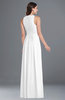 ColsBM Bonnie White Traditional V-neck Zip up Chiffon Floor Length Ruching Plus Size Bridesmaid Dresses