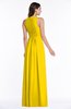 ColsBM Bonnie Yellow Traditional V-neck Zip up Chiffon Floor Length Ruching Plus Size Bridesmaid Dresses