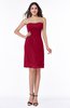 ColsBM Giavanna Dark Red Modern A-line Strapless Half Backless Chiffon Plus Size Bridesmaid Dresses