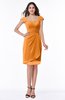 ColsBM Amara Orange Plain Column Sweetheart Sleeveless Chiffon Knee Length Plus Size Bridesmaid Dresses