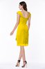 ColsBM Amara Yellow Plain Column Sweetheart Sleeveless Chiffon Knee Length Plus Size Bridesmaid Dresses
