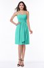 ColsBM Laila Blue Turquoise Modern A-line Strapless Zip up Chiffon Pleated Plus Size Bridesmaid Dresses