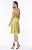 ColsBM Laila Misted Yellow Modern A-line Strapless Zip up Chiffon Pleated Plus Size Bridesmaid Dresses