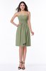 ColsBM Laila Moss Green Modern A-line Strapless Zip up Chiffon Pleated Plus Size Bridesmaid Dresses