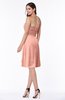 ColsBM Laila Peach Modern A-line Strapless Zip up Chiffon Pleated Plus Size Bridesmaid Dresses