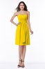 ColsBM Laila Yellow Modern A-line Strapless Zip up Chiffon Pleated Plus Size Bridesmaid Dresses