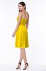 ColsBM Laila Yellow Modern A-line Strapless Zip up Chiffon Pleated Plus Size Bridesmaid Dresses