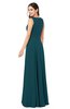 ColsBM Hazel Blue Green Modern A-line Sleeveless Zip up Floor Length Pleated Plus Size Bridesmaid Dresses