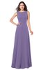 ColsBM Hazel Chalk Violet Modern A-line Sleeveless Zip up Floor Length Pleated Plus Size Bridesmaid Dresses