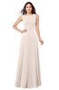 ColsBM Hazel Cream Pink Modern A-line Sleeveless Zip up Floor Length Pleated Plus Size Bridesmaid Dresses