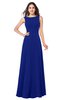 ColsBM Hazel Electric Blue Modern A-line Sleeveless Zip up Floor Length Pleated Plus Size Bridesmaid Dresses