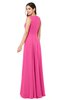 ColsBM Hazel Rose Pink Modern A-line Sleeveless Zip up Floor Length Pleated Plus Size Bridesmaid Dresses