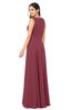 ColsBM Hazel Wine Modern A-line Sleeveless Zip up Floor Length Pleated Plus Size Bridesmaid Dresses