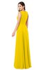ColsBM Hazel Yellow Modern A-line Sleeveless Zip up Floor Length Pleated Plus Size Bridesmaid Dresses
