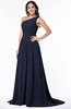 ColsBM Kiana Dark Sapphire Gorgeous Zipper Chiffon Sweep Train Pleated Evening Dresses