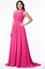 ColsBM Kiana Fandango Pink Gorgeous Zipper Chiffon Sweep Train Pleated Evening Dresses