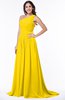 ColsBM Kiana Yellow Gorgeous Zipper Chiffon Sweep Train Pleated Evening Dresses