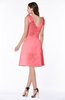 ColsBM Dorothy Hot Coral Modest Scoop Sleeveless Half Backless Appliques Bridesmaid Dresses