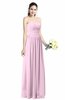 ColsBM Alisson Baby Pink Cinderella A-line Strapless Zip up Floor Length Ruching Plus Size Bridesmaid Dresses