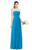 ColsBM Alisson Cornflower Blue Cinderella A-line Strapless Zip up Floor Length Ruching Plus Size Bridesmaid Dresses