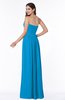 ColsBM Alisson Cornflower Blue Cinderella A-line Strapless Zip up Floor Length Ruching Plus Size Bridesmaid Dresses