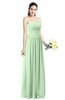 ColsBM Alisson Light Green Cinderella A-line Strapless Zip up Floor Length Ruching Plus Size Bridesmaid Dresses