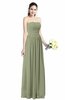 ColsBM Alisson Moss Green Cinderella A-line Strapless Zip up Floor Length Ruching Plus Size Bridesmaid Dresses