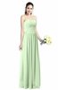 ColsBM Alisson Pale Green Cinderella A-line Strapless Zip up Floor Length Ruching Plus Size Bridesmaid Dresses