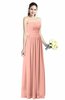 ColsBM Alisson Peach Cinderella A-line Strapless Zip up Floor Length Ruching Plus Size Bridesmaid Dresses
