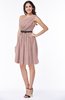 ColsBM Avalyn Blush Pink Glamorous One Shoulder Sleeveless Half Backless Knee Length Sash Plus Size Bridesmaid Dresses
