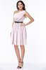 ColsBM Avalyn Blush Glamorous One Shoulder Sleeveless Half Backless Knee Length Sash Plus Size Bridesmaid Dresses