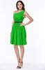 ColsBM Avalyn Classic Green Glamorous One Shoulder Sleeveless Half Backless Knee Length Sash Plus Size Bridesmaid Dresses