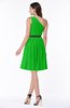 ColsBM Avalyn Classic Green Glamorous One Shoulder Sleeveless Half Backless Knee Length Sash Plus Size Bridesmaid Dresses