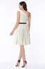 ColsBM Avalyn Cream Glamorous One Shoulder Sleeveless Half Backless Knee Length Sash Plus Size Bridesmaid Dresses