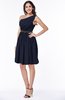 ColsBM Avalyn Dark Sapphire Glamorous One Shoulder Sleeveless Half Backless Knee Length Sash Plus Size Bridesmaid Dresses