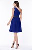 ColsBM Avalyn Electric Blue Glamorous One Shoulder Sleeveless Half Backless Knee Length Sash Plus Size Bridesmaid Dresses