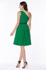ColsBM Avalyn Green Glamorous One Shoulder Sleeveless Half Backless Knee Length Sash Plus Size Bridesmaid Dresses