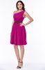 ColsBM Avalyn Hot Pink Glamorous One Shoulder Sleeveless Half Backless Knee Length Sash Plus Size Bridesmaid Dresses