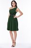 ColsBM Avalyn Hunter Green Glamorous One Shoulder Sleeveless Half Backless Knee Length Sash Plus Size Bridesmaid Dresses