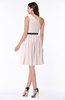 ColsBM Avalyn Light Pink Glamorous One Shoulder Sleeveless Half Backless Knee Length Sash Plus Size Bridesmaid Dresses