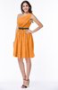 ColsBM Avalyn Orange Glamorous One Shoulder Sleeveless Half Backless Knee Length Sash Plus Size Bridesmaid Dresses