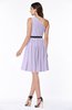 ColsBM Avalyn Pastel Lilac Glamorous One Shoulder Sleeveless Half Backless Knee Length Sash Plus Size Bridesmaid Dresses